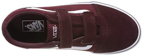 Vans Ward V-Velcro, Zapatillas de Deporte Hombre, Rojo (Suede/Canvas, Port Royale/White U1a), 32 EU