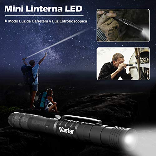 Vastar Bolígrafo Táctico Multifuncional - Herramienta de Autodefensa, Iluminación, Corte, Aflojamiento de Tornillos, Pantalla Táctil, Escritura Diaria Conveniente y Práctico Bolígrafo (Negro)