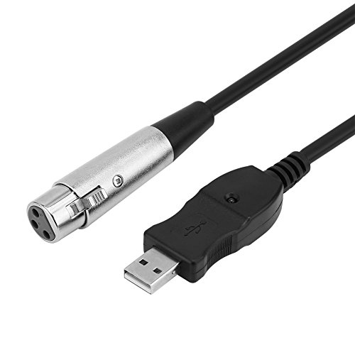 Vbestlife Cable de micrófono USB a XLR, USB Macho a XLR Hembra Micrófono Mic Studio Adaptador de Cable de Enlace de Audio para PS2/para PS3/para Wii/para Host Xbox