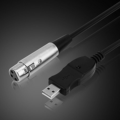 Vbestlife Cable de micrófono USB a XLR, USB Macho a XLR Hembra Micrófono Mic Studio Adaptador de Cable de Enlace de Audio para PS2/para PS3/para Wii/para Host Xbox