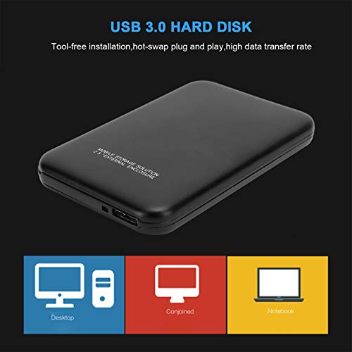 Vbestlife1 Nuevo Disco Duro Externo móvil, Win 10/8.1/7, SO (Necesita ser reformateado) Disco Duro Externo móvil Externo de 2.5in HDD/SDD USB 3.0 de Alta Velocidad para computadora portátil de e(60G)