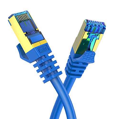 Veetop Cable Ethernet Cat 8 de Red con Conectores rj45 Oro para 40 Gigabit Internet LAN (2m, Azul)