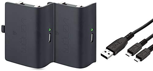 Venom - Twin Rechargeable Battery Packs Con Cubiertas, Color Negro (Xbox One)