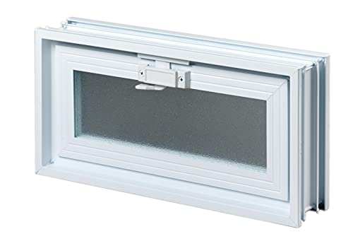 Ventana de ventilación para insertar en una pared de bloques de vidrio, ladrillo u hormigon | Dimensiones cm 38,4x19x8 | Sustituye 2 bloques de vidrio de 19x19x8 cm | Unidad de venta 1 ventana