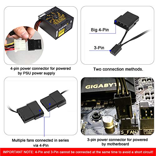 Ventilador de PC,CONISY 120 mm LED Gaming Ultra Silencioso Ventiladores para Caja de Ordenador (Doble Rojo)