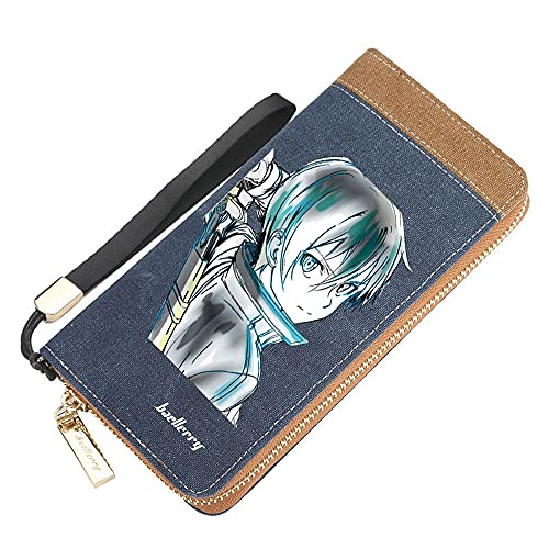 Ver Kirito, Sword Art Online SAO Cartera larga y suave, ultrafino de gran capacidad, resistente al agua, duradera, antienvejecimiento, resistente al desgaste, universal para hombres, mujeres, estudian