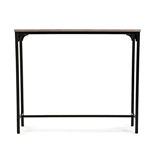 Versa Doncaster Mueble Recibidor Estrecho para la Entrada o el Pasillo, Mesa Consola, Set de 2, Medidas (Al x L x An) 80 x 25 x 95 cm, Madera y Metal, Color Negro