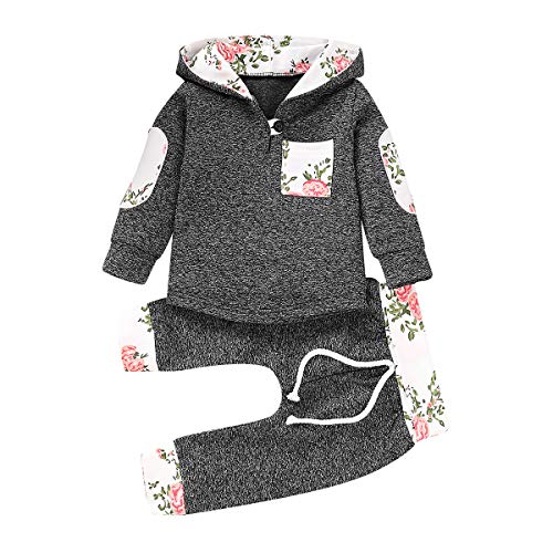 Verve Jelly Camiseta y Pantalones con Capucha para bebés y niños Conjuntos Estampados,Floral,80,6-12 Meses