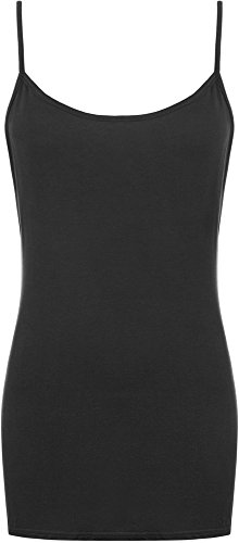 Vestido Corto Ajustado para Mujer - De Tirantes - Colores Lisos - Negro - S/M - UK 8-10/EU 36-38