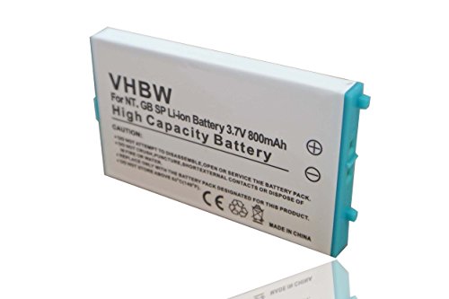 vhbw Batería compatible con Nintendo Gameboy Advance SP (GBA SP) / Special AGS-001, AGS-101, AGS-003 -(Li-Ion, 800mAh, 3.7V)