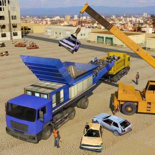 Viejo Trituradora de coches Operador de grúa Ciudad Camión de la basura Simulador Juegos 2019