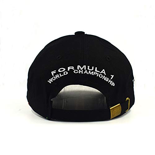 VIIMON Hombres de Fórmula 1 Gorras de Béisbol Negro F1 3D Bordado Sombreros Motociclismo Racing Gorras Ajustable Deportes Al Aire Libre Sombrero de Sol Gorro