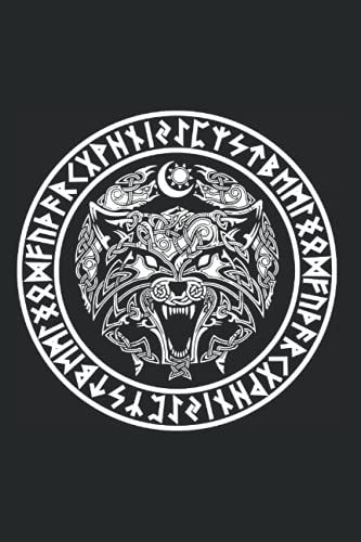 Viking Fenrir Emblem - Wolf Norse Mythology: 6x9 - Blank Dot Grid Notebook for viking people and norse mythology lovers