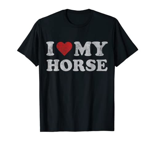 Vintage I Heart My Horse Me encantan mis caballos Cute Pet Dueño Camiseta