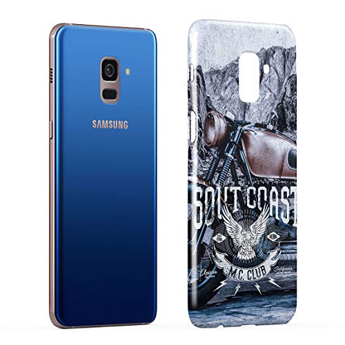Vintage Oldschool Motor Cycle Biker Club South Coast Hard Thin Plastic Phone Case Cover For Samsung Galaxy A8 2018
