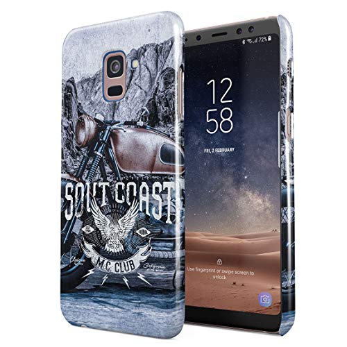 Vintage Oldschool Motor Cycle Biker Club South Coast Hard Thin Plastic Phone Case Cover For Samsung Galaxy A8 2018