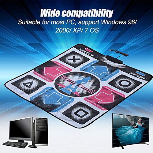 Vipxyc Dance Pad con CD, Dancing Step Pad Antideslizante para PC, Dance Mat Pad Dancer Blanket para Windows 98/2000/XP/7, admite conexión USB, Plug and Play