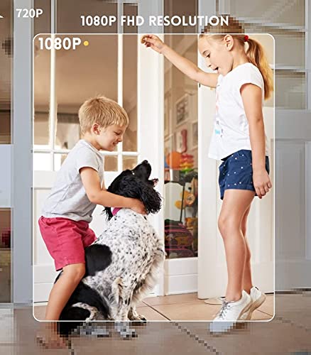 Vista Panorámica de 360° Cámara Vigilancia WiFi Interior, 1080P Cámara IP, Visión Nocturna, Detección de Movimiento, Conversación Bidireccional, Tarjeta SD Aplicable, Soporte para Android/ iOS