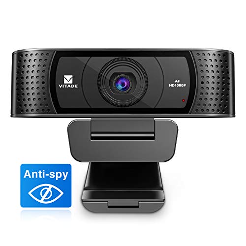 Vitade 928A Pro Cámara Web para Videojuegos 1080P HD Micrófono Anti Spy USB para Mac Windows PC Portátil Xbox Skype VideoChat