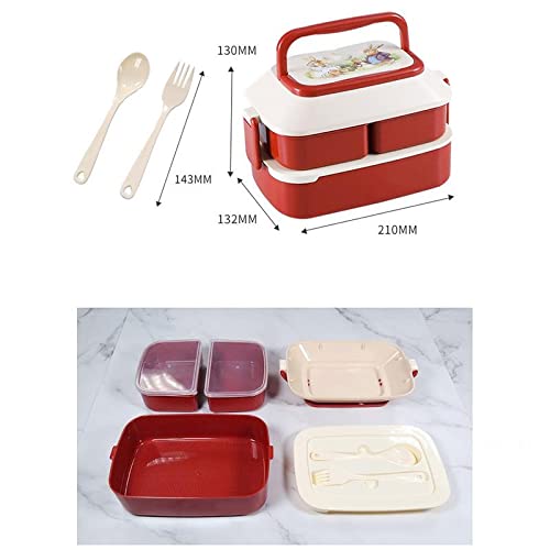 Viyo Fiambrera - Contenedor de Cajas bento con Juegos de Cubiertos de 2 Capas y 3 Compartimentos para niños Adultos para el Trabajo y la Escuela