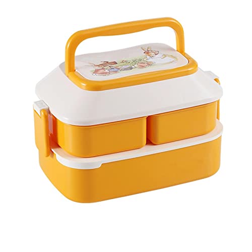 Viyo Fiambrera - Contenedor de Cajas bento con Juegos de Cubiertos de 2 Capas y 3 Compartimentos para niños Adultos para el Trabajo y la Escuela
