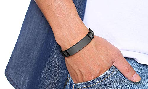 VNOX Spotify Song Code Pulseras de cuero para hombres,mujeres,acero inoxidable,grabado,código de Spotify,pulsera,música,Spotify,pulsera de escaneo,regalos personalizados para los amantes de los amigos