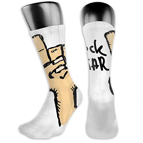 vnsukdlfg Compression Medium Calf Socks,Doodle Devil Sign Drawing Style Hand Gesture Symbol Cartoon Human Hand