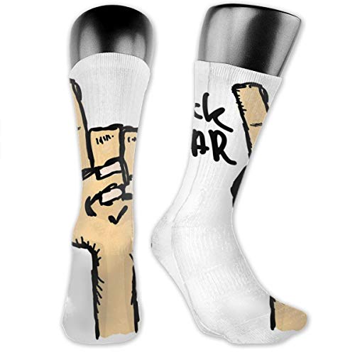 vnsukdlfg Compression Medium Calf Socks,Doodle Devil Sign Drawing Style Hand Gesture Symbol Cartoon Human Hand