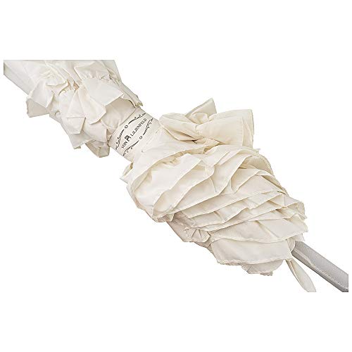 von Lilienfeld Paraguas de Iluvia Largo Calidad Grandes Parasol Sombrilla Mujer Automático Lilly crema