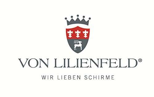 von Lilienfeld Paraguas de Iluvia Largo Calidad Grandes Parasol Sombrilla Mujer Automático Lilly crema