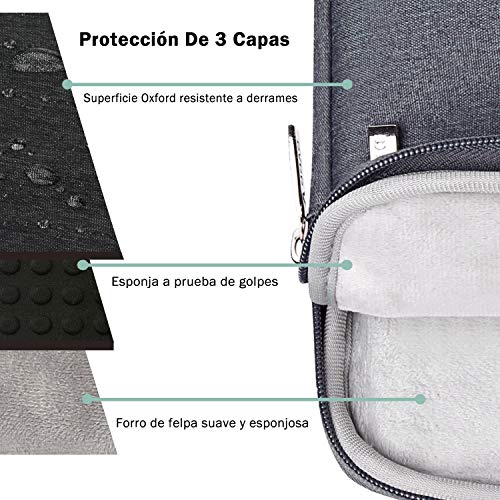 Voova Maletin Ordenador Portatil 14 15 15.6 Pulgadas con Bandolera, Funda Bolsa portatil Impermeable para 16” Macbook Pro, DELL XPS 15, Surface Book 2/3, HP Pavilion, Acer ASUS Chromebook, Gris