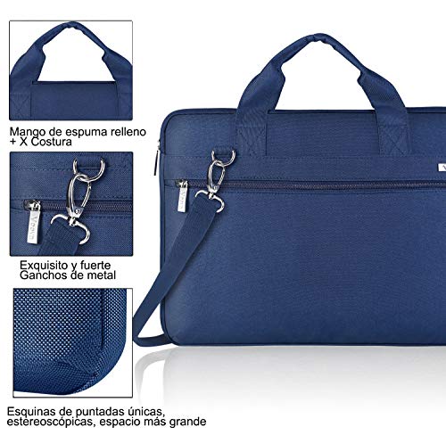 Voova Protectora de 360 Maletin Funda Portatil 14-15.6 Pulgada, Bolsa Ordenador portatil Impermeable Compatible con Macbook Pro 15/16 2020, DELL XPS 15, HP Pavilion, Acer ASUS Chromebook, Azul