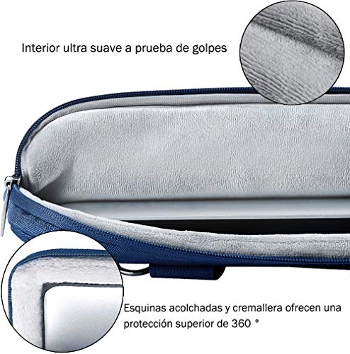 Voova Protectora de 360 Maletin Funda Portatil 14-15.6 Pulgada, Bolsa Ordenador portatil Impermeable Compatible con Macbook Pro 15/16 2020, DELL XPS 15, HP Pavilion, Acer ASUS Chromebook, Azul