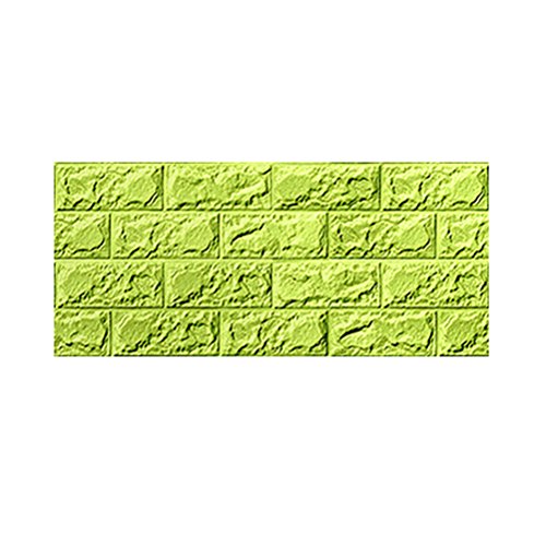 VORCOOL Autoadhesivo 3D Brick Pattern Wallpaper Dormitorio Sala de Estar Fondo de la Pared Moderna TV Decor Wallpaper (Grass Green)