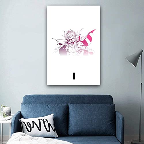 VOUERD Carteles De Lona Sin Marco 60X90cm Final Fantasy II Logos Poster Decorative
