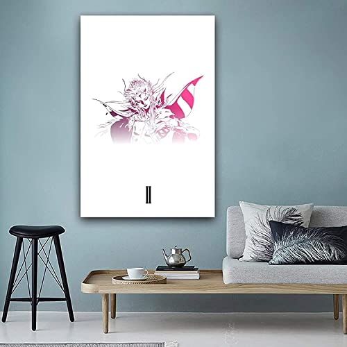 VOUERD Carteles De Lona Sin Marco 60X90cm Final Fantasy II Logos Poster Decorative
