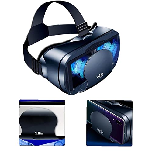 VR GRAWS & VR Auriculares Vidrios de realidad virtual Teléfono 3D VR GRABLOS SOFT SOFT Cómodo Distancia ajustable con remoto para juegos de películas en 3D Negro Por Mednkoku