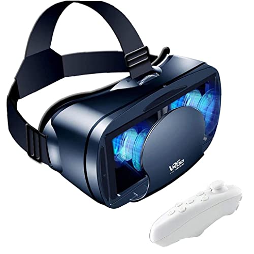 VR GRAWS & VR Auriculares Vidrios de realidad virtual Teléfono 3D VR GRABLOS SOFT SOFT Cómodo Distancia ajustable con remoto para juegos de películas en 3D Negro Por Mednkoku
