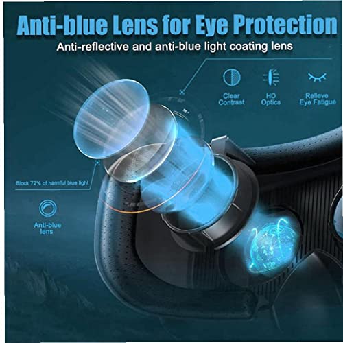 VR GRAWS & VR Auriculares Vidrios de realidad virtual Teléfono 3D VR GRABLOS SOFT SOFT Cómodo Distancia ajustable con remoto para juegos de películas en 3D Negro Por Mednkoku