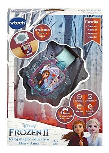 VTech- Frozen II, Anna y Elsa Disney Reloj Mágico Educativo, Multicolor, única (3480-518822)