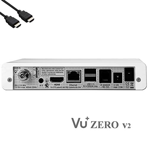 VU+ Zero HW Version 2 - 1 sintonizador DVB-S2 FullHD E2 Linux receptor, YouTube, receptor satélite con función de grabación, lector de tarjetas, multimedia, HDMI EasyMouse, lápiz WiFi 300Mbit, blanco