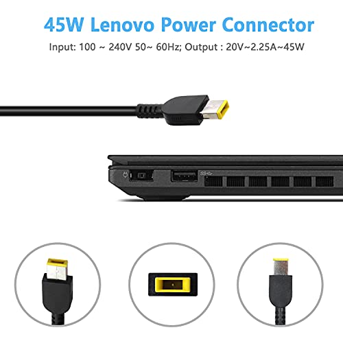 VUOHOEG ADLX45NCC3A ADLX45NDC3A PA-1650-72 ADLX45NLC3A G50 45W 20V 2.25A Cargador del Ordenador Portátil para Lenovo V110 L440 X240 T470S AC Adaptador, Thinkpad Notebook EUR Power Supply, 11 * 5.0mm