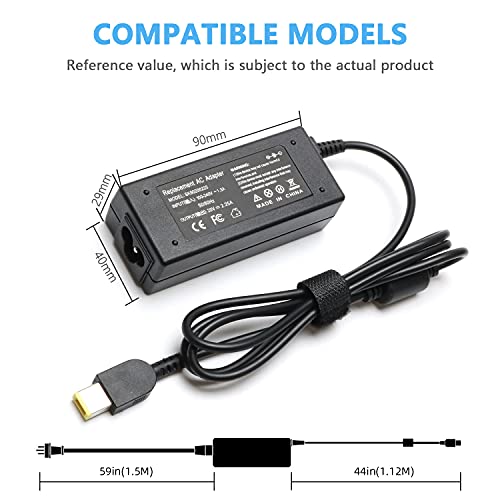 VUOHOEG ADLX45NCC3A ADLX45NDC3A PA-1650-72 ADLX45NLC3A G50 45W 20V 2.25A Cargador del Ordenador Portátil para Lenovo V110 L440 X240 T470S AC Adaptador, Thinkpad Notebook EUR Power Supply, 11 * 5.0mm