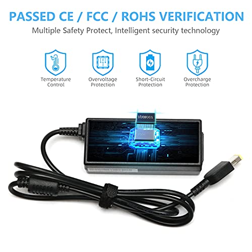 VUOHOEG ADLX45NCC3A ADLX45NDC3A PA-1650-72 ADLX45NLC3A G50 45W 20V 2.25A Cargador del Ordenador Portátil para Lenovo V110 L440 X240 T470S AC Adaptador, Thinkpad Notebook EUR Power Supply, 11 * 5.0mm