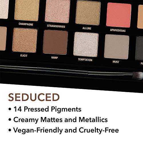W7 | Paleta de Maquillaje de Pigmentos Prensados Seduced | Tonos: Crema Mate, Metalizados Brillantes | Colores: Delicados Nudes, Dorados, Rosas y Ahumados | Maquillaje Libre de Crueldad, Vegano