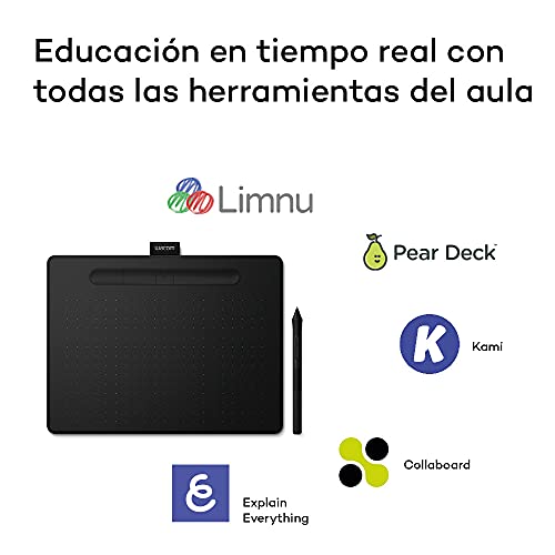 Wacom Intuos Medium Tableta Gráfica Bluetooth - tablet para dibujar, pintar, editar fotos con lápiz sensible a la presión negro - óptima para la educación en línea y el teletrabajo
