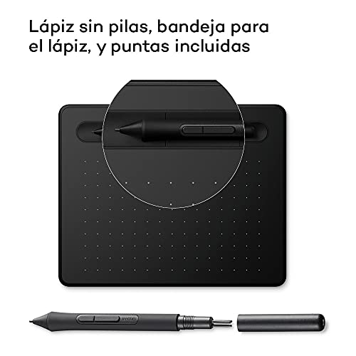 Wacom Intuos Medium Tableta Gráfica Bluetooth - tablet para dibujar, pintar, editar fotos con lápiz sensible a la presión negro - óptima para la educación en línea y el teletrabajo