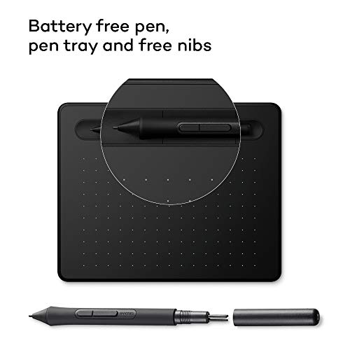 Wacom Intuos Small Tableta Gráfica - tablet para dibujar, pintar, editar fotos tos con lápiz sensible a la presión negro - óptima para la educación en línea y el teletrabajo