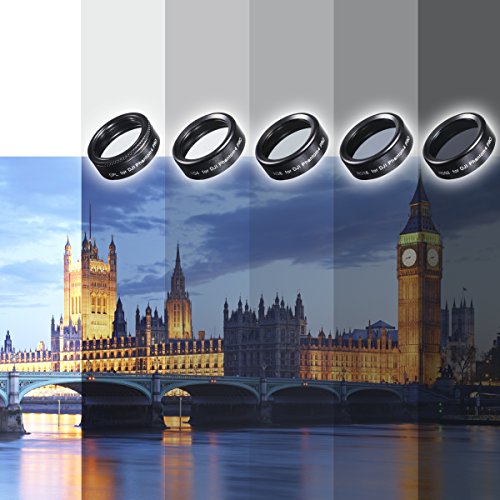 Walimex Pro Juego de filtros para dron dji Phantom 4 Pro (CPL, ND 4, ND 8, ND 16, Incluye Funda), Color Negro