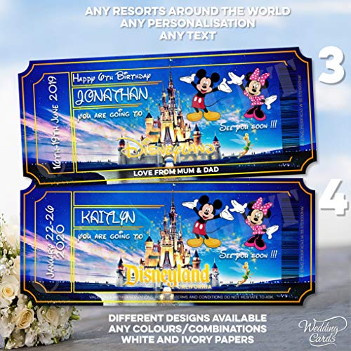 Walt Disney World Florida Orlando Disneyland Paris Land Mickey Mouse - Cartera para tarjetas de felicitación, diseño con texto en inglés "Going to Son Daughter Holiday Girl Boy"